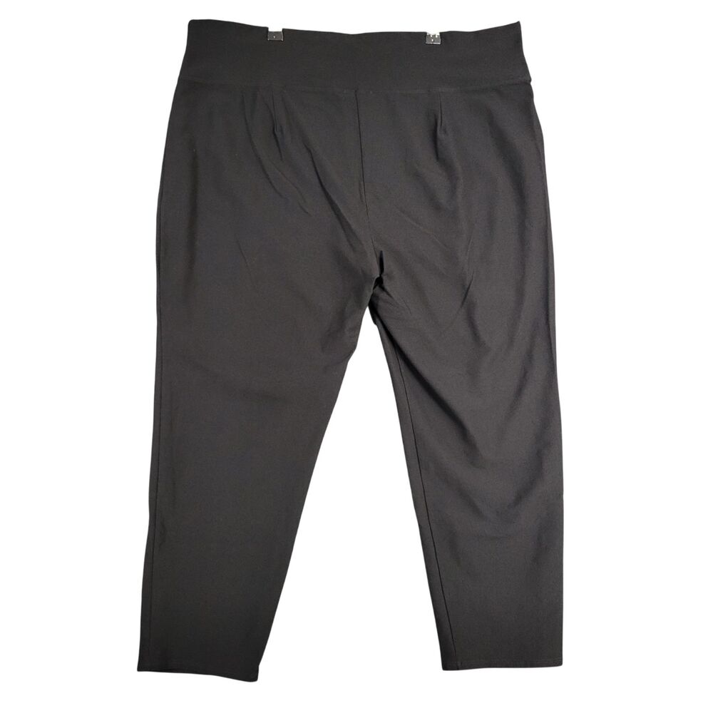 EILEEN FISHER Black Crepe High Rise Tapered Crop Stretch Pull On Pants SIZE 1X - Picture 2 of 9